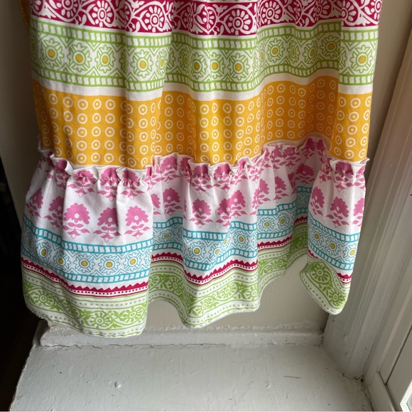 BLUEBERI BOULEVARD MULTICOLORED PATTERNED TIERED BOW DRESS SUMMER SIZE 6 - Picture 5 of 8